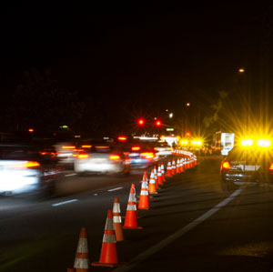 Police emergency light & cones