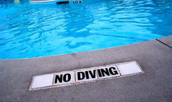 No diving sign