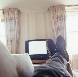 Man watching television