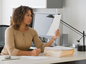 Office worker under stress